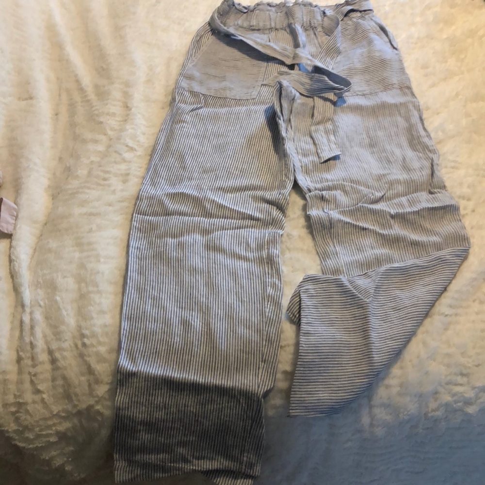 Linen striped pants